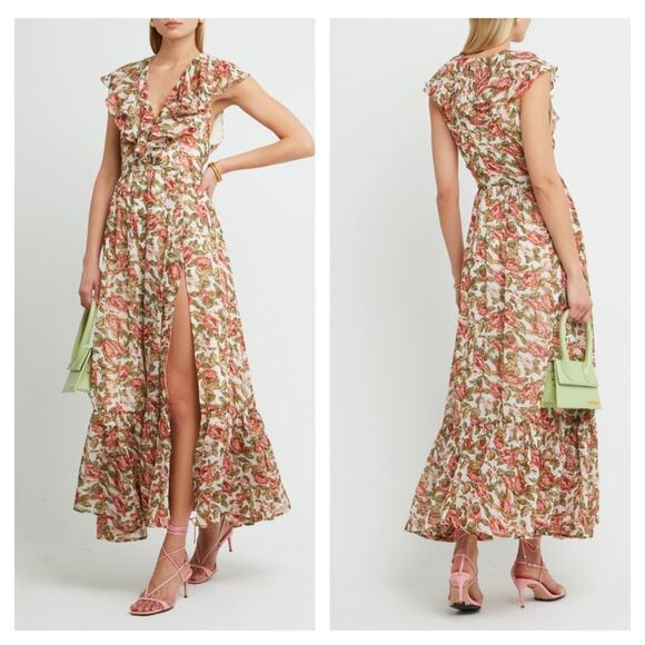 O.P.T Shea Maxi Ruffle Floral Boho Dress - Picture 1 of 9